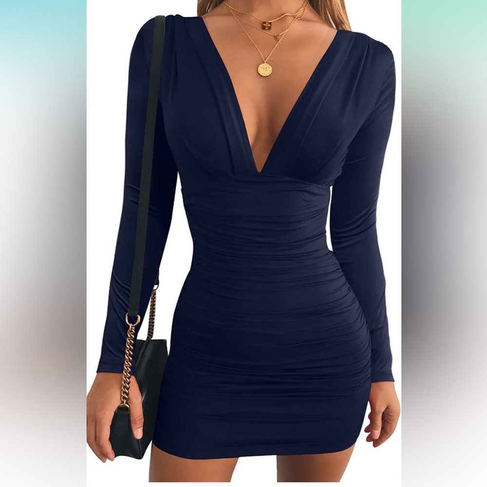 Blue bodycon dress